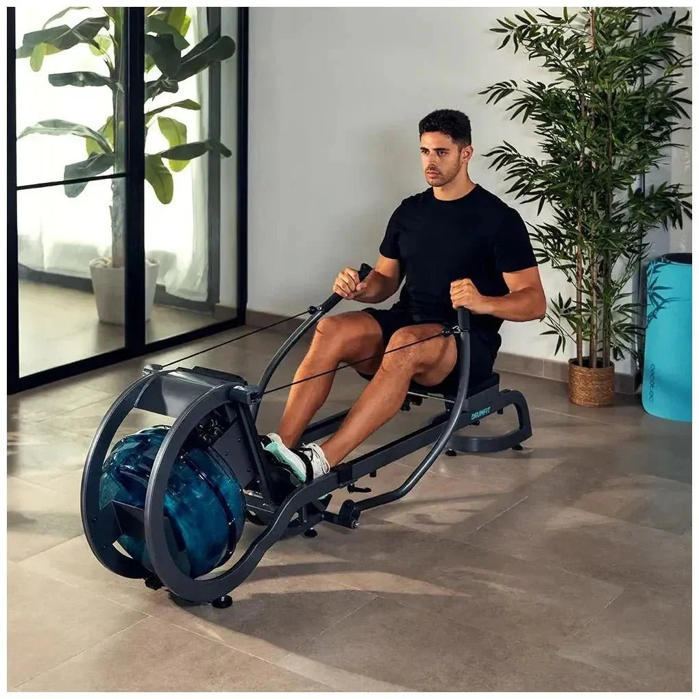 Máquina de Remo de Agua Drumfit Rower 20000 Neptuno con APP y Doble Manillar de Cecotec