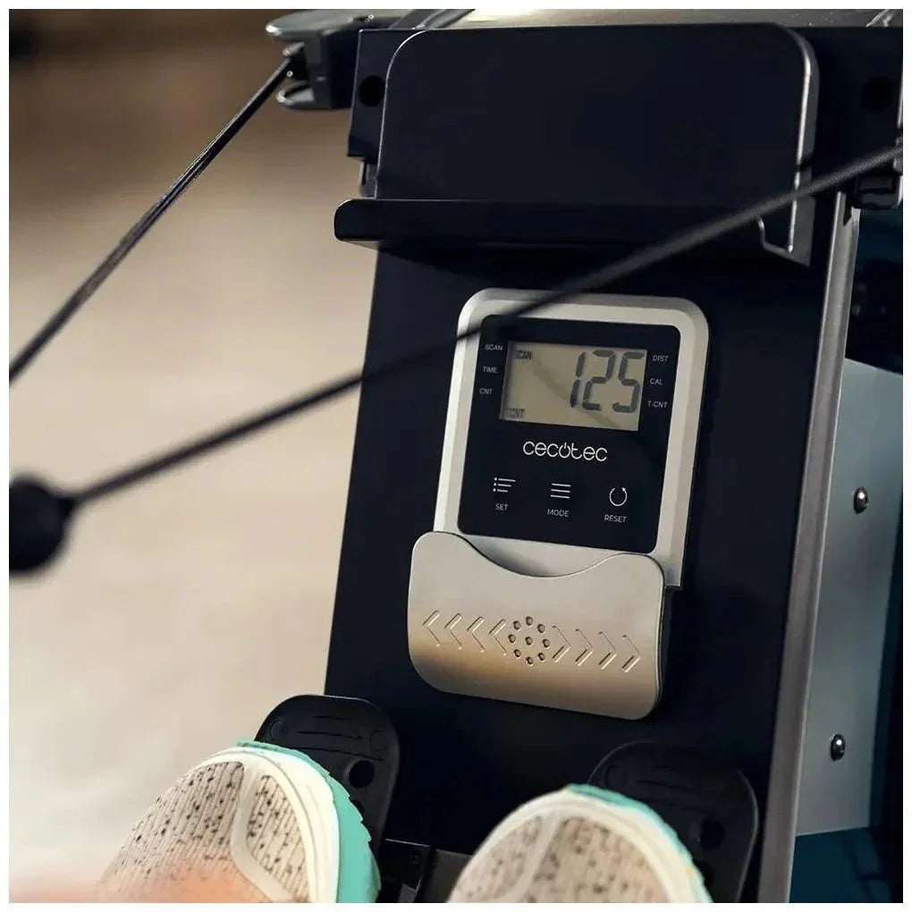 Máquina de Remo de Agua Drumfit Rower 20000 Neptuno con APP y Doble Manillar de Cecotec