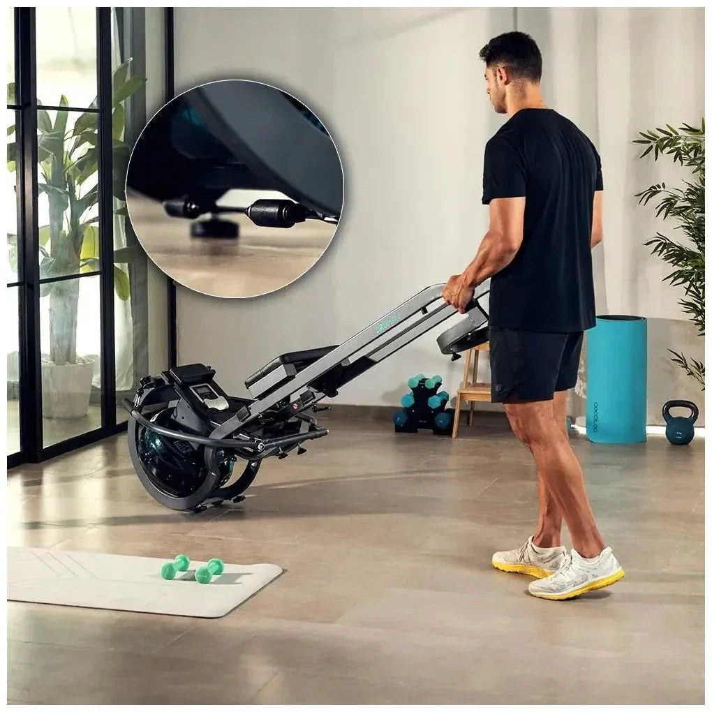 Máquina de Remo de Agua Drumfit Rower 20000 Neptuno con APP y Doble Manillar de Cecotec