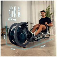 Máquina de Remo de Agua Drumfit Rower 20000 Neptuno con APP y Doble Manillar de Cecotec