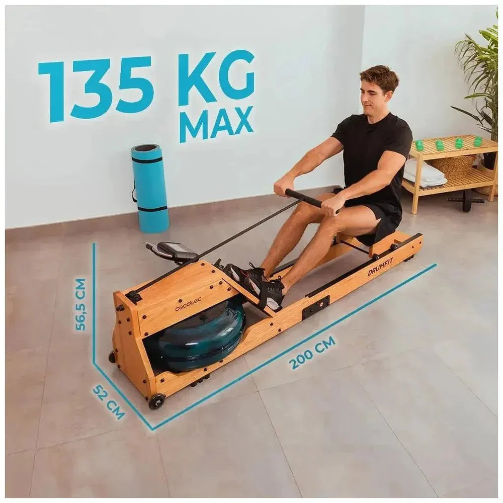 Remo de Agua Drumfit Neptuno Wood: Entrenamiento Intenso y Conectividad Avanzada de Cecotec