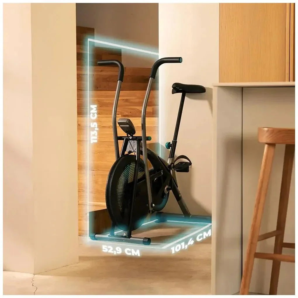 Bicicleta estatica Drumfit CrossFit 1000 Eolo con resistencia ajustable pantalla LCD y pedaleo bidireccional Cecotec
