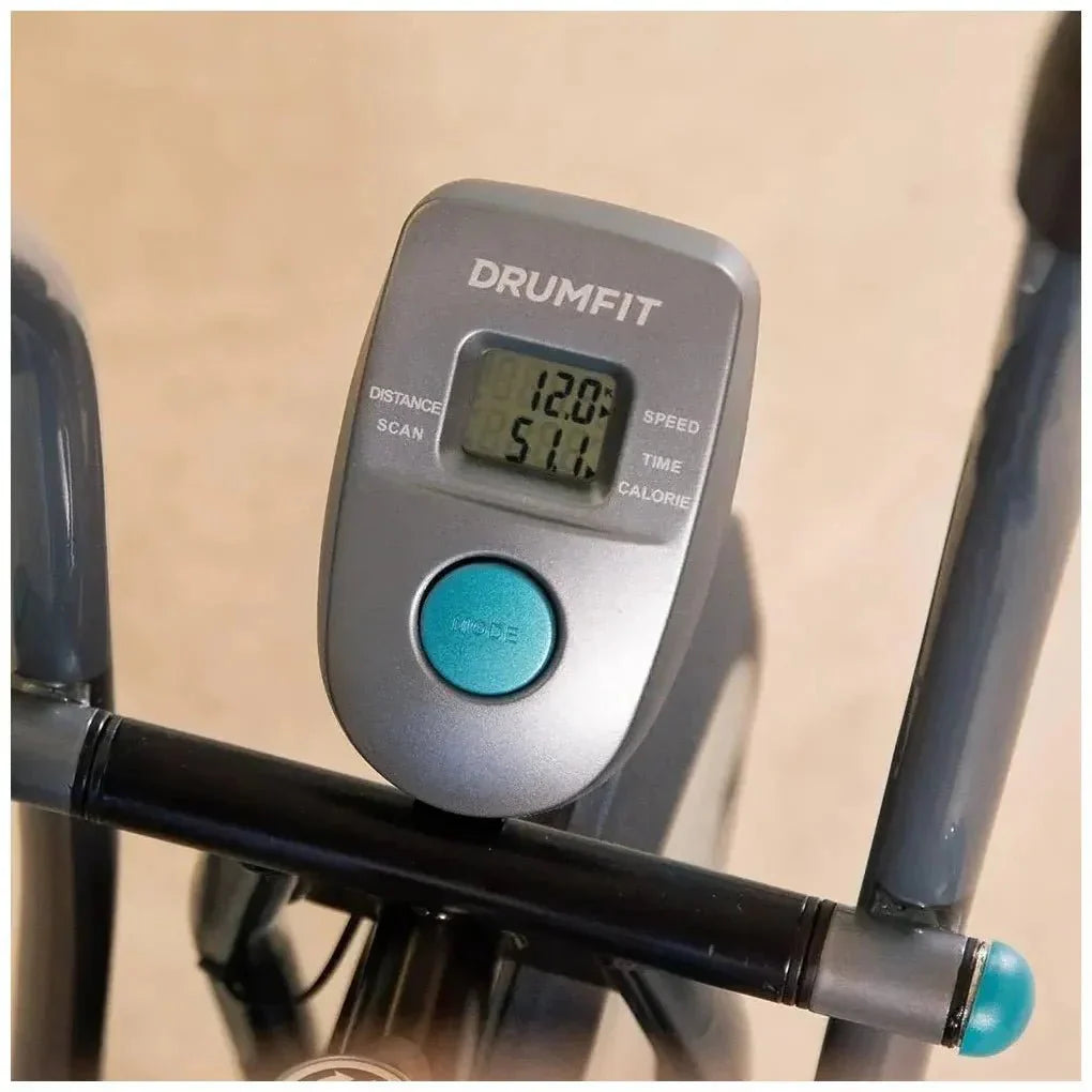 Bicicleta estatica Drumfit CrossFit 1000 Eolo con resistencia ajustable pantalla LCD y pedaleo bidireccional Cecotec