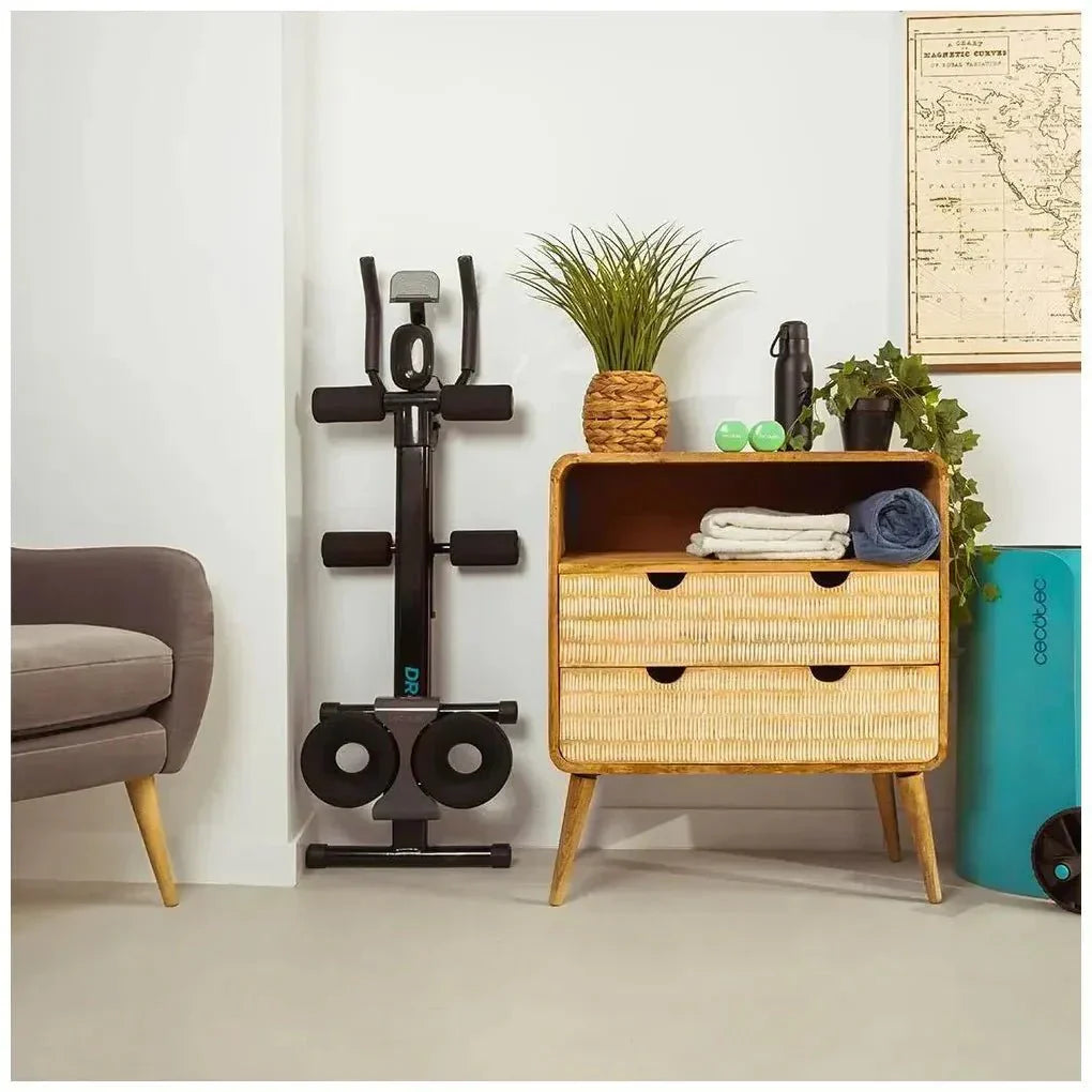 Máquina de Abdominales Plegable con Pantalla LCD y Soporte para Dispositivos de Cecotec