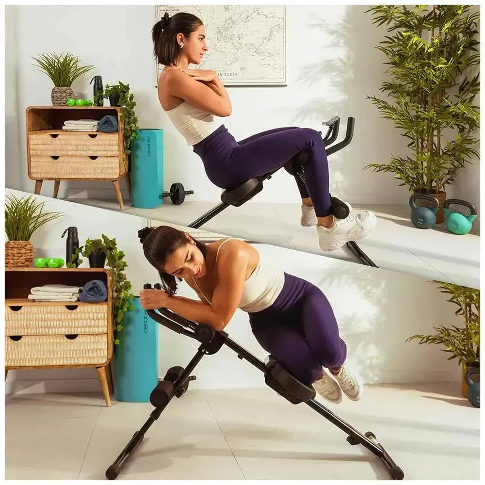 Máquina de Abdominales Plegable con Pantalla LCD y Soporte para Dispositivos de Cecotec
