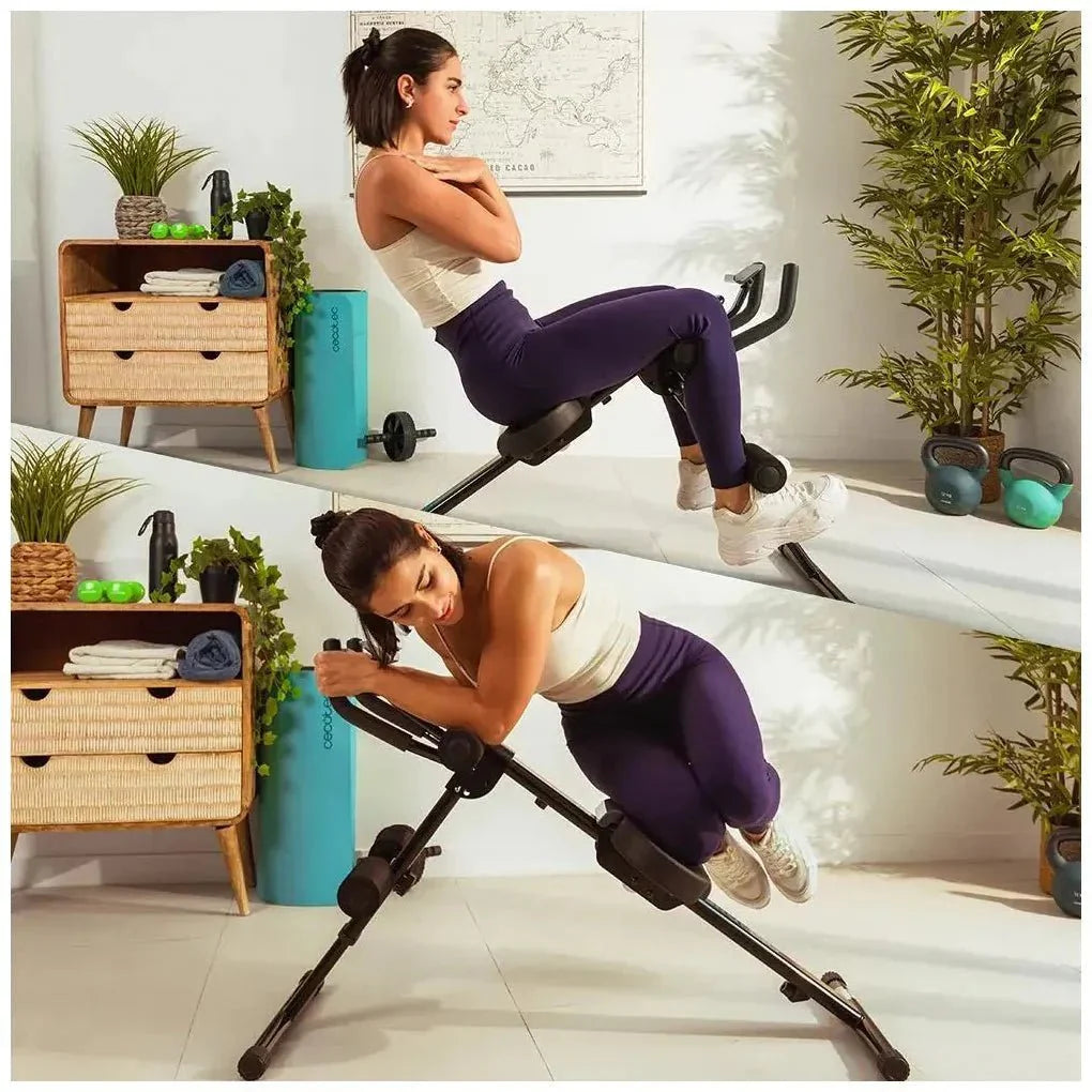 Máquina de Abdominales Plegable con Pantalla LCD y Soporte para Dispositivos de Cecotec