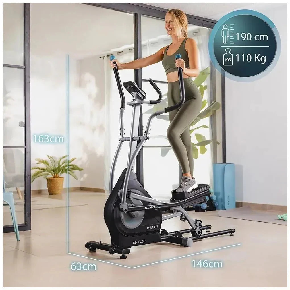 Bicicleta Elíptica Plegable con Resistencia Magnética y APP para Entrenamiento en Casa de Cecotec