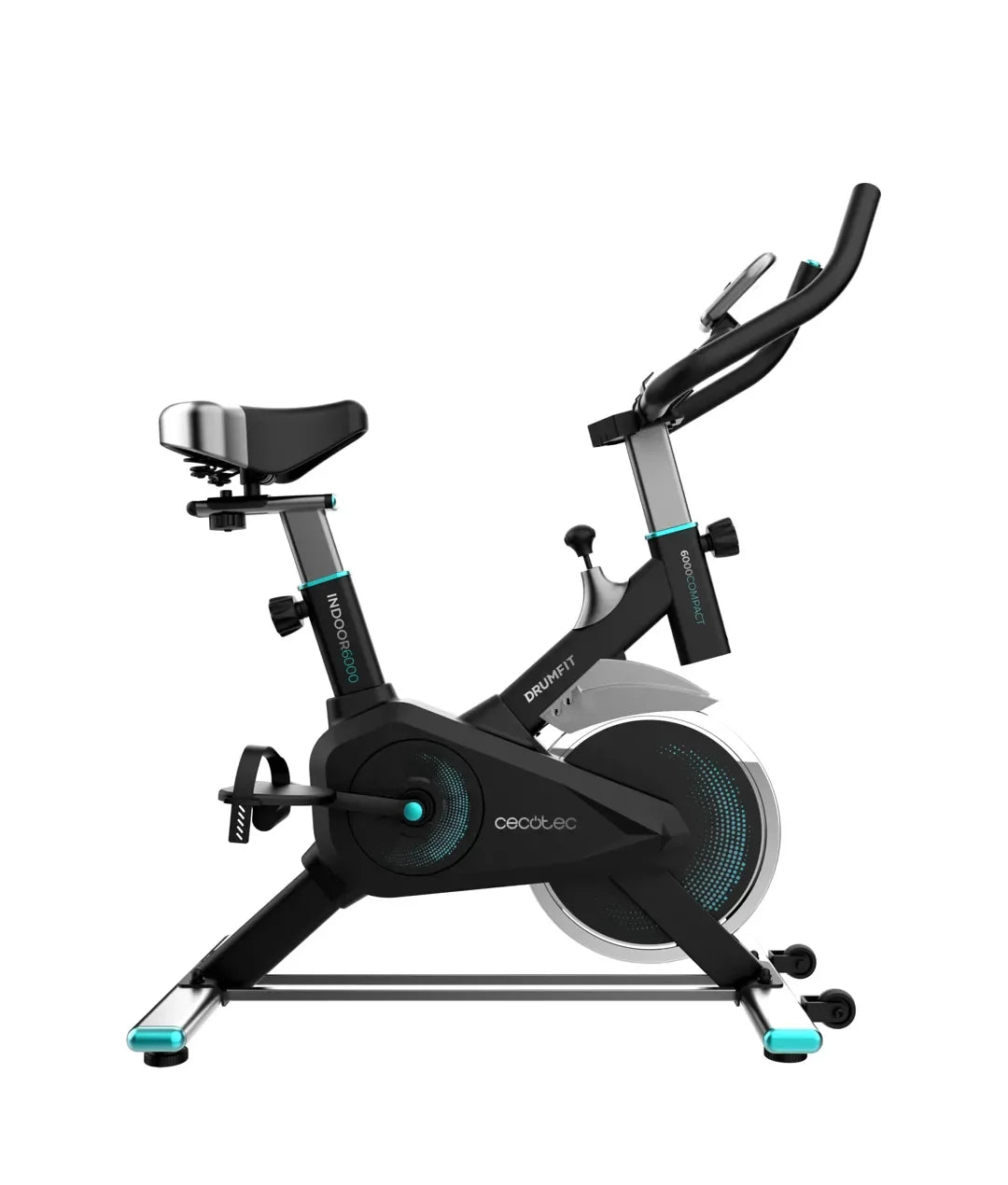 Bicicleta estatica Indoor DrumFit 6000 Compact con volante de inercia de 6 kg pantalla LCD y diseño compacto Cecotec