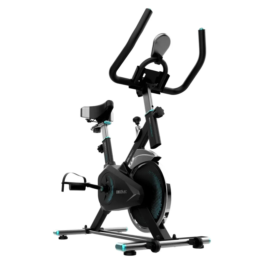 Bicicleta estatica Indoor DrumFit 6000 Compact con volante de inercia de 6 kg pantalla LCD y diseño compacto Cecotec