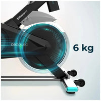 Bicicleta estatica Indoor DrumFit 6000 Compact con volante de inercia de 6 kg pantalla LCD y diseño compacto Cecotec