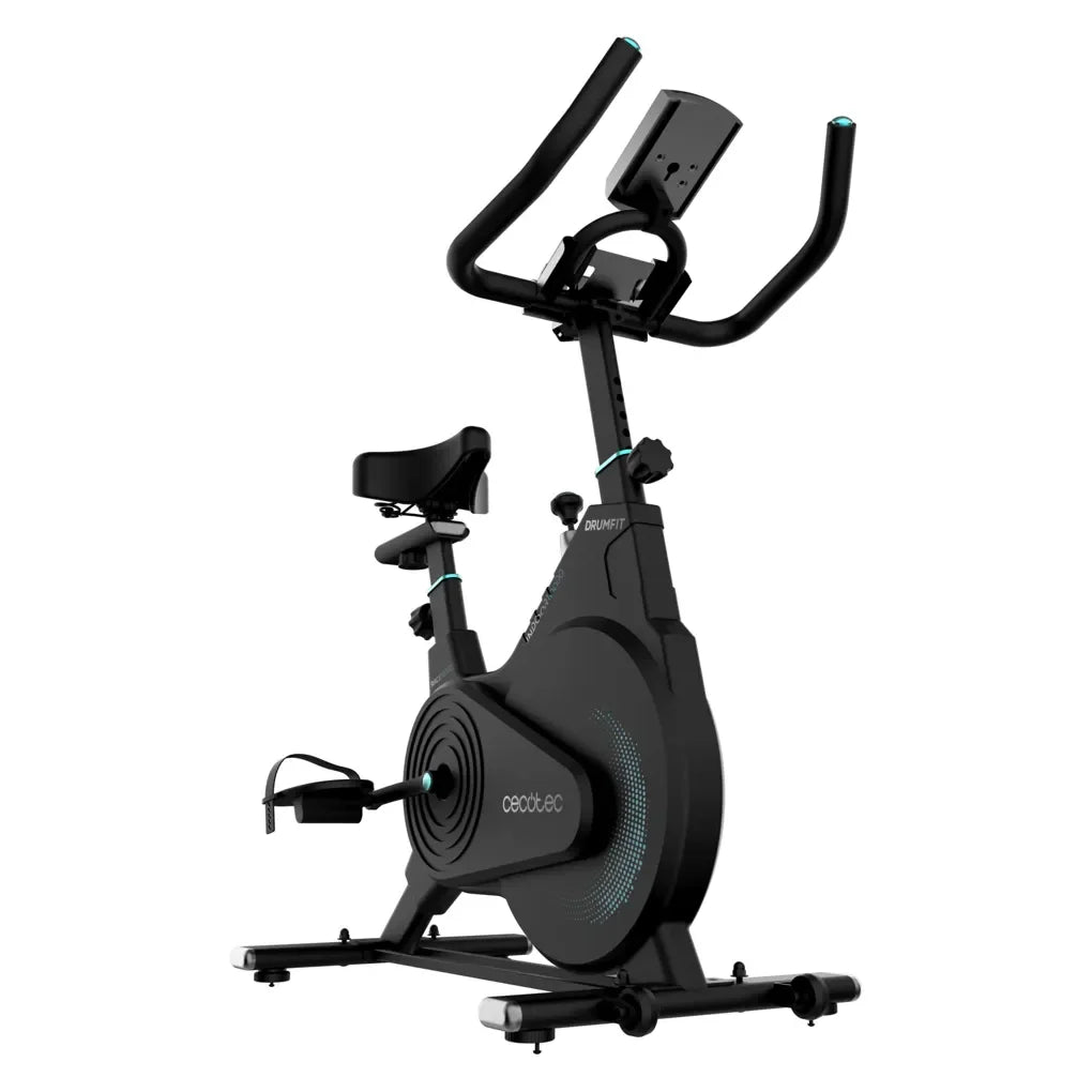 Bicicleta Estática DrumFit 10000 Race con volante de inercia de 10 kg pantalla LCD y resistencia regulable Cecotec