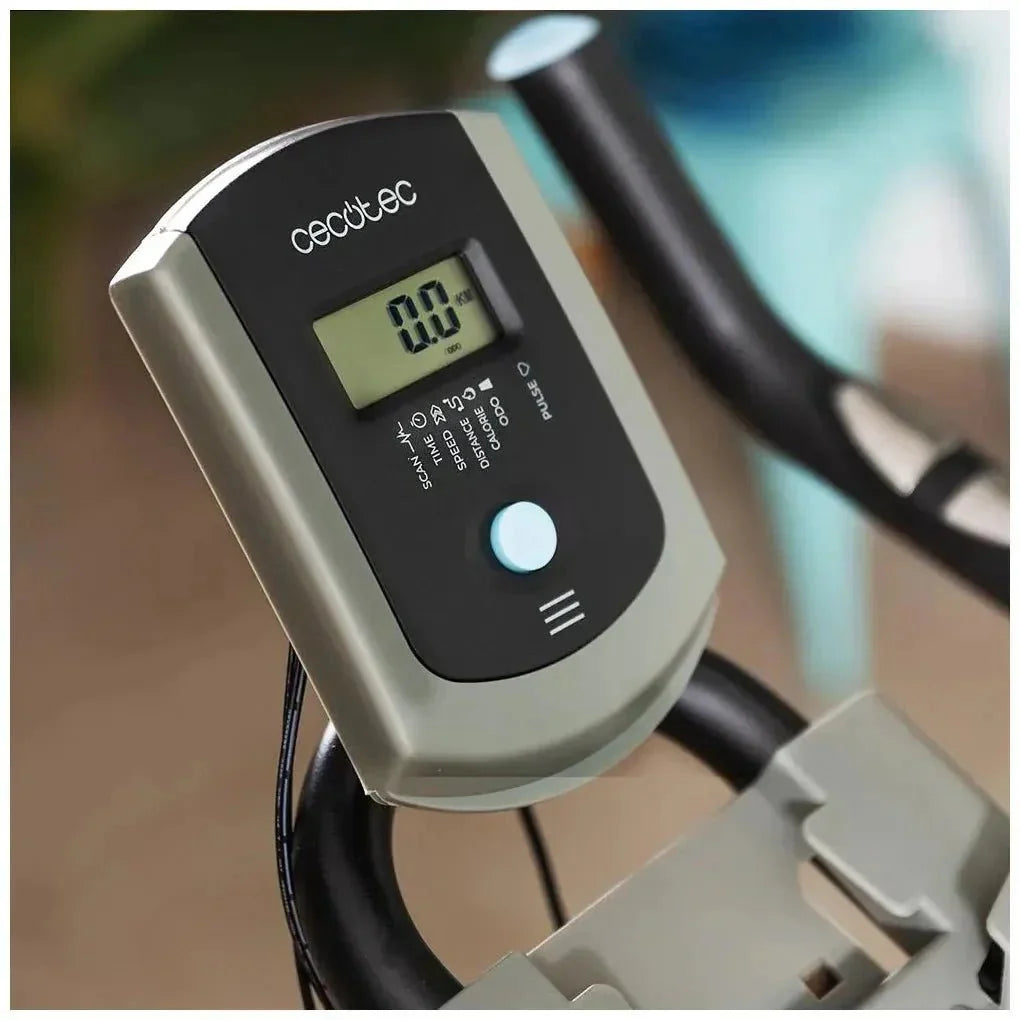 Bicicleta Estática DrumFit 10000 Race con volante de inercia de 10 kg pantalla LCD y resistencia regulable Cecotec
