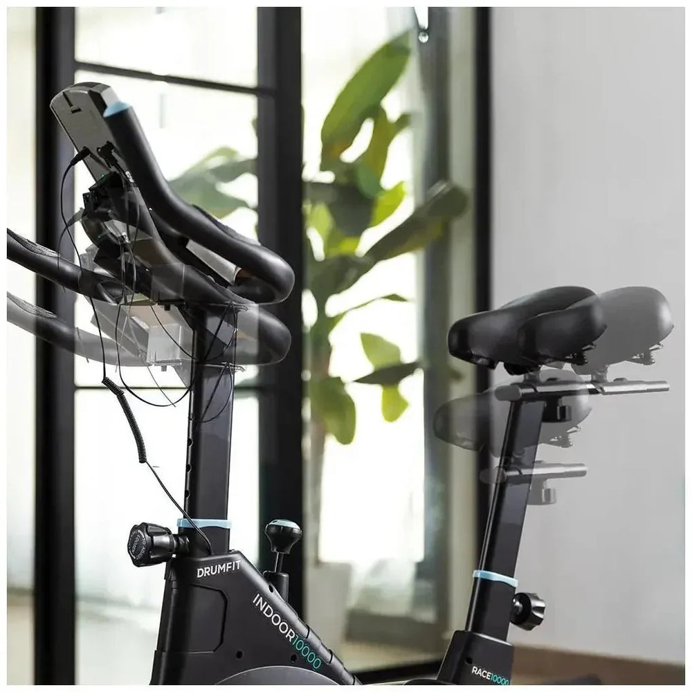 Bicicleta Estática DrumFit 10000 Race con volante de inercia de 10 kg pantalla LCD y resistencia regulable Cecotec