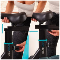 Bicicleta estatica DrumFit 13000 Race con volante de inercia de 13 kg pantalla LCD y pulsómetro Cecotec