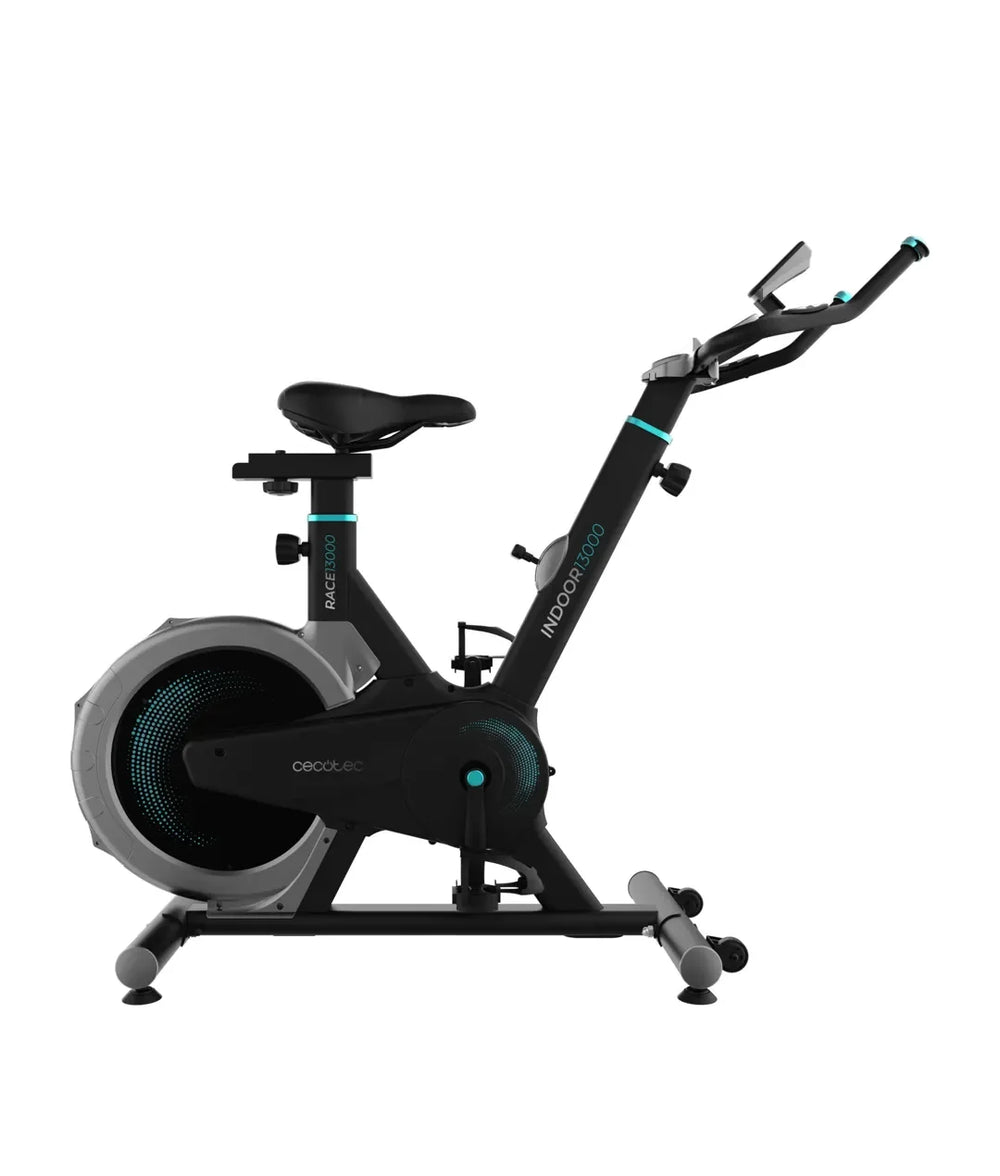 Bicicleta estática Indoor DrumFit 13000: Entrenamiento Fluido con Pantalla LCD y Pulsómetro de Cecotec