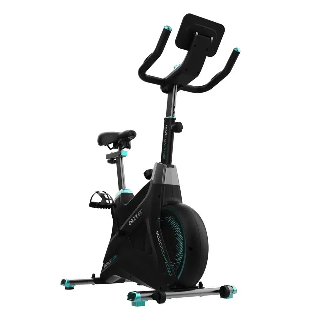 Bicicleta estatica DrumFit 10000 MagnoMotor con volante de 10 kg resistencia magnética de 32 niveles y App Kinomap Cecotec