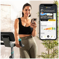 Bicicleta estatica DrumFit 10000 MagnoMotor con volante de 10 kg resistencia magnética de 32 niveles y App Kinomap Cecotec