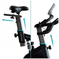 Bicicleta estatica Indoor DrumFit 24000 Race Sprint con volante de inercia de 24 kg y conectividad APP Kinomap Cecotec