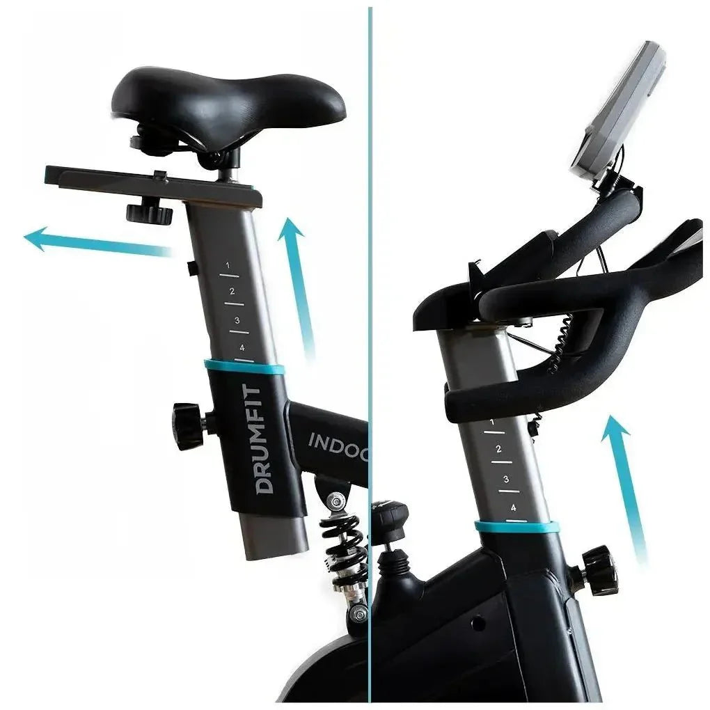 Bicicleta estatica Indoor DrumFit 24000 Race Sprint con volante de inercia de 24 kg y conectividad APP Kinomap Cecotec