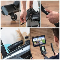 Bicicleta  estatica Indoor DrumFit 15000 con volante de inercia de 15 kg resistencia magnética y conectividad APP Kinomap Cecotec