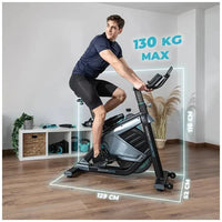 Bicicleta  estatica Indoor DrumFit 15000 con volante de inercia de 15 kg resistencia magnética y conectividad APP Kinomap Cecotec