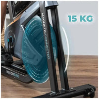 Bicicleta  estatica Indoor DrumFit 15000 con volante de inercia de 15 kg resistencia magnética y conectividad APP Kinomap Cecotec