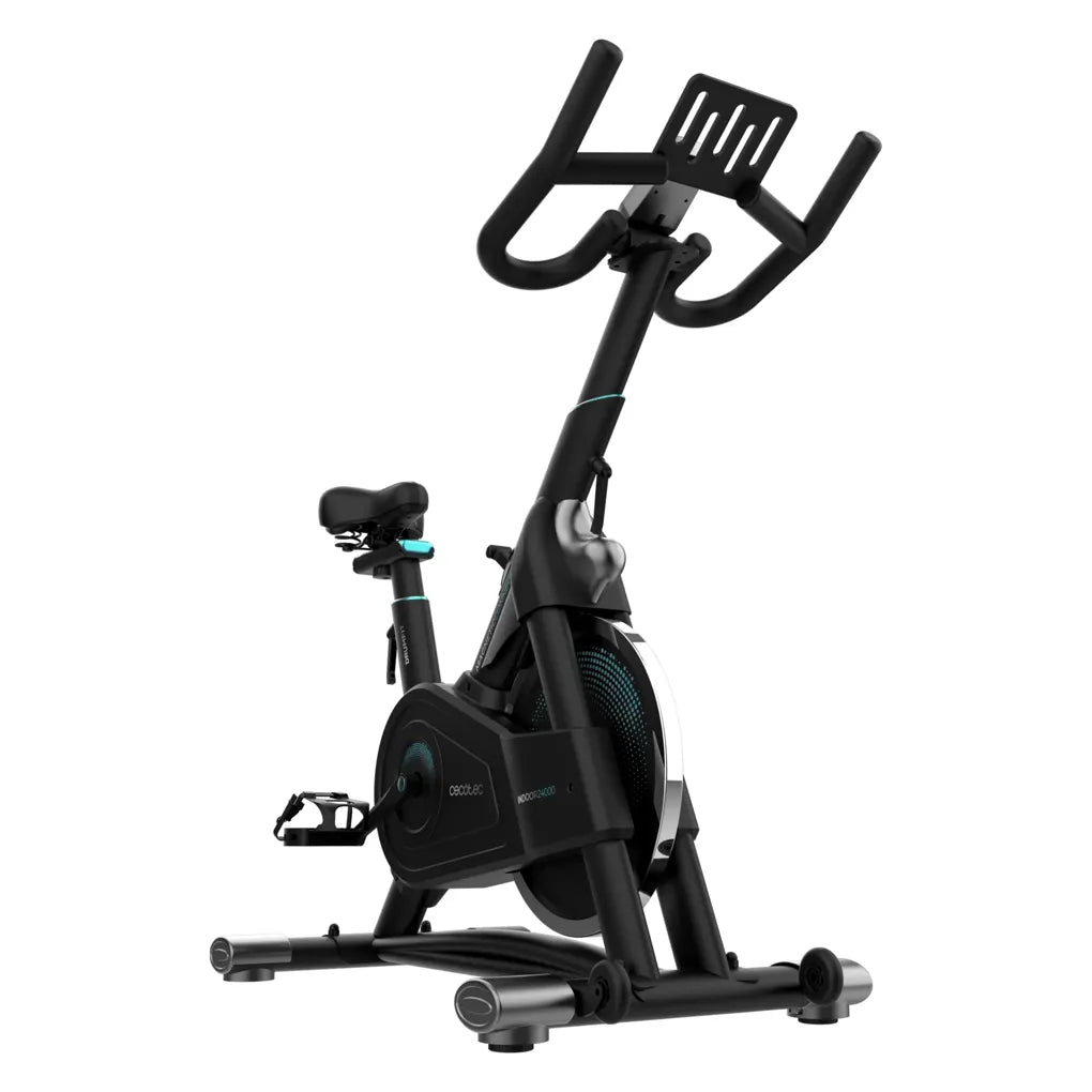Bicicleta estatica Indoor DrumFit 24000 con volante de inercia de 24 kg resistencia magnética y conectividad APP Kinomap Cecotec