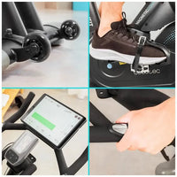 Bicicleta estatica Indoor DrumFit 24000 con volante de inercia de 24 kg resistencia magnética y conectividad APP Kinomap Cecotec