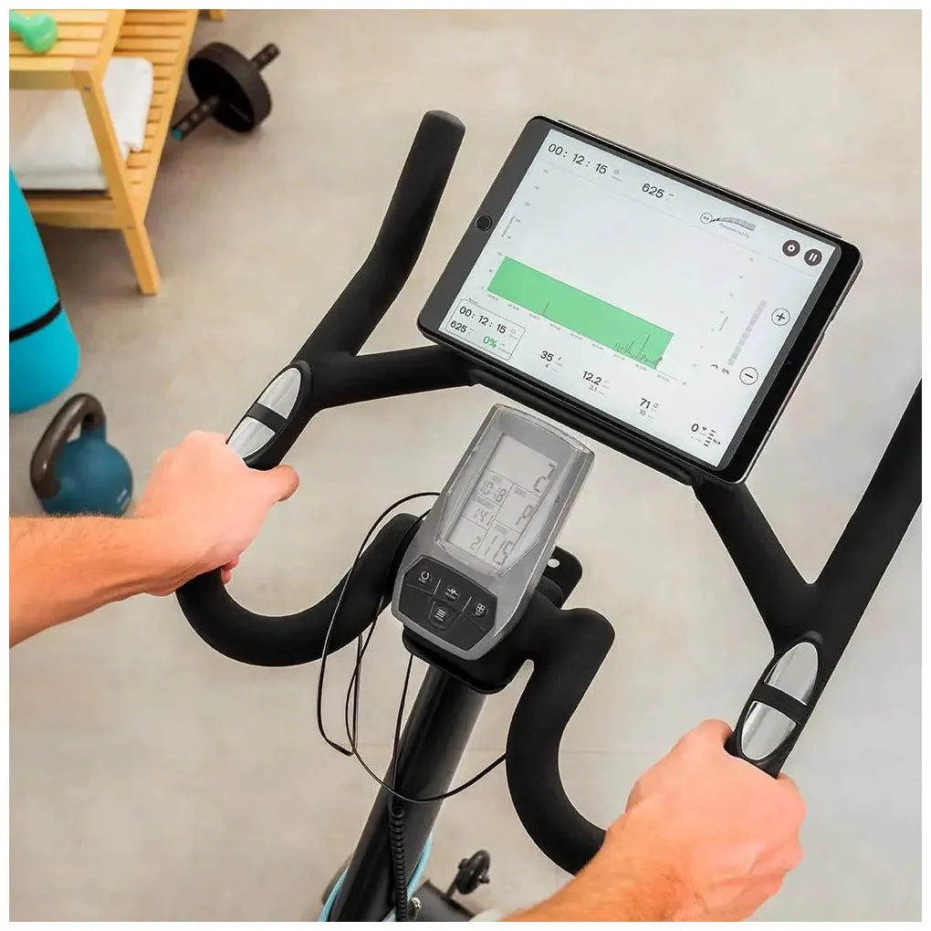 Bicicleta estatica Indoor DrumFit 24000 con volante de inercia de 24 kg resistencia magnética y conectividad APP Kinomap Cecotec
