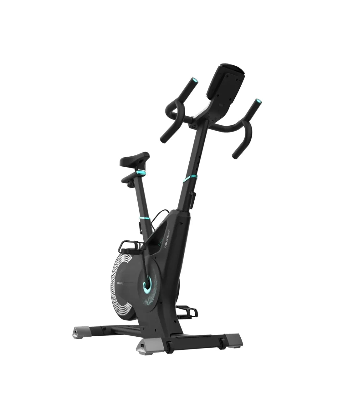Bicicleta estatica DrumFit Eolo con resistencia combinada de aire y magnética conectividad APP y volante de 6 kg Cecotec