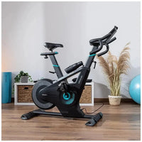 Bicicleta estatica DrumFit Eolo con resistencia combinada de aire y magnética conectividad APP y volante de 6 kg Cecotec