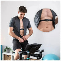 Bicicleta estatica DrumFit Eolo con resistencia combinada de aire y magnética conectividad APP y volante de 6 kg Cecotec