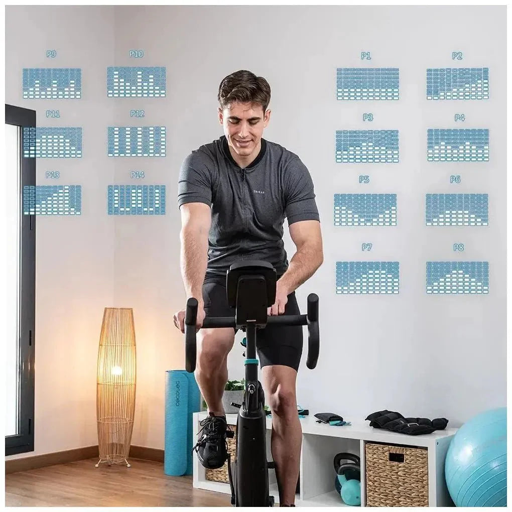 Bicicleta estatica DrumFit Eolo con resistencia combinada de aire y magnética conectividad APP y volante de 6 kg Cecotec