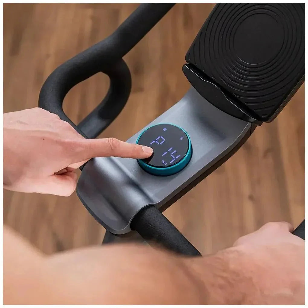 Bicicleta estatica DrumFit Eolo con resistencia combinada de aire y magnética conectividad APP y volante de 6 kg Cecotec