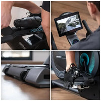 Bicicleta estatica DrumFit Eolo con resistencia combinada de aire y magnética conectividad APP y volante de 6 kg Cecotec