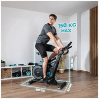 Bicicleta estatica DrumFit Eolo con resistencia combinada de aire y magnética conectividad APP y volante de 6 kg Cecotec