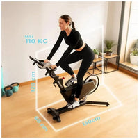 Bicicleta estatica Profesional DrumFit con volante de aluminio de 10 Kg inclinación motorizada y conexión APP Cecotec