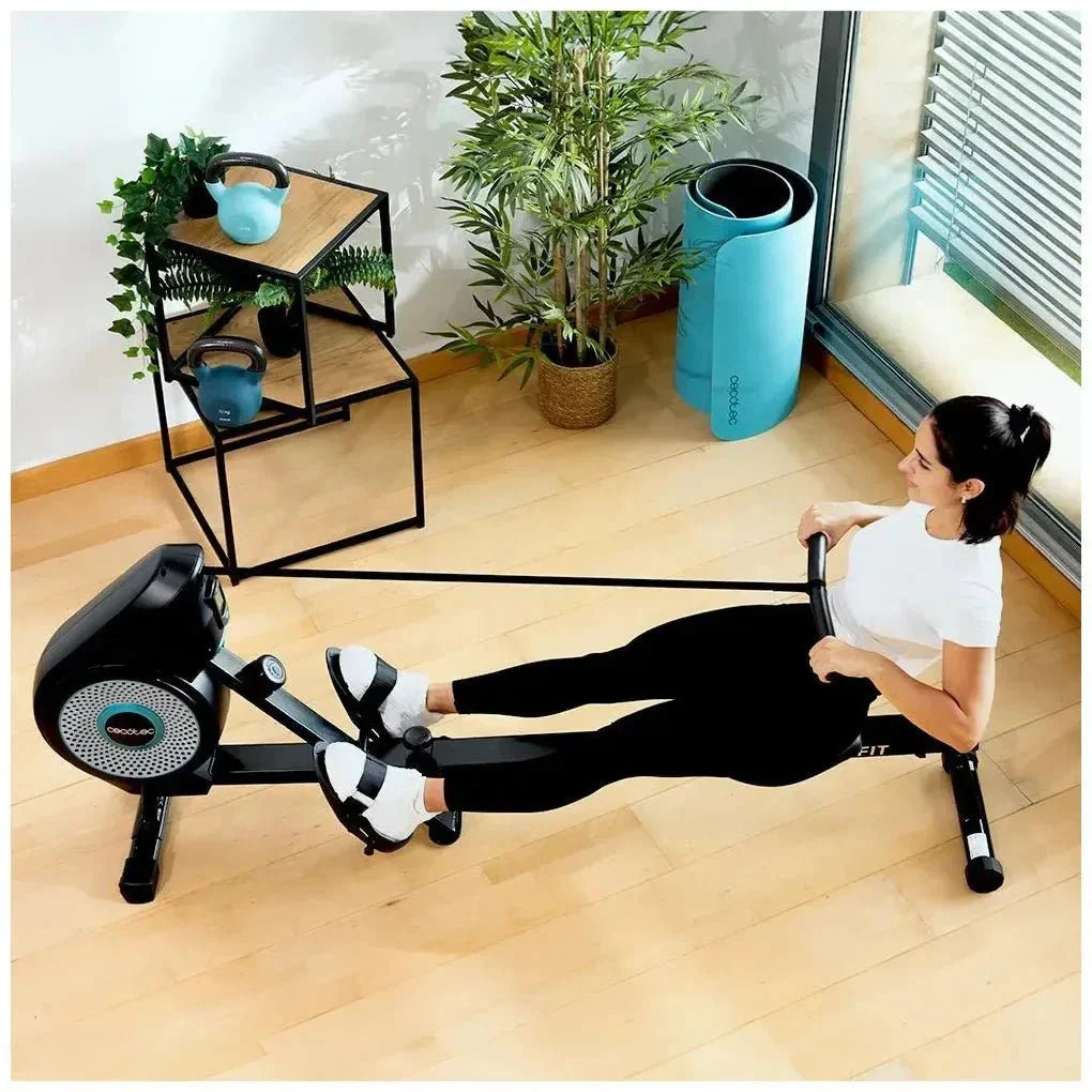 Máquina de Remo Drumfit Rower Eolo Magno con resistencia de aire y magnética 8 niveles y pantalla LCD Cecotec