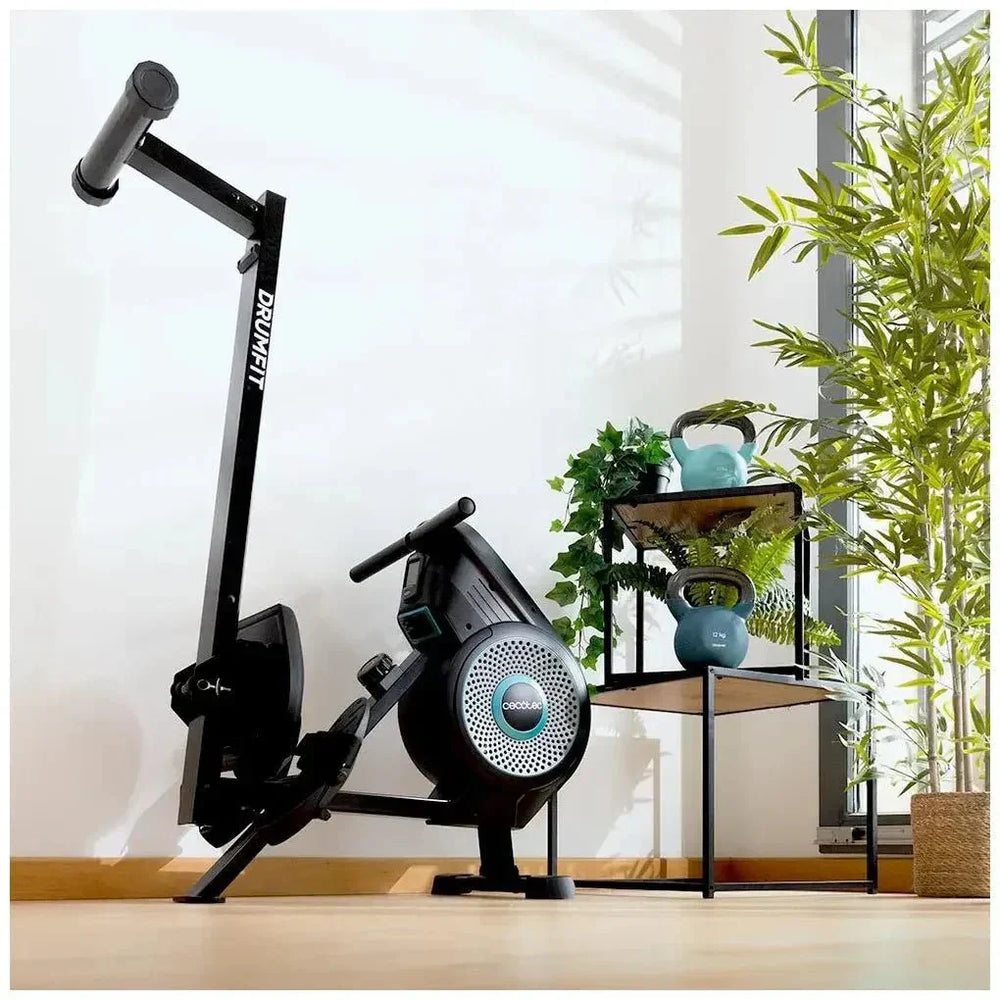 Máquina de Remo Drumfit Rower Eolo Magno con resistencia de aire y magnética 8 niveles y pantalla LCD Cecotec