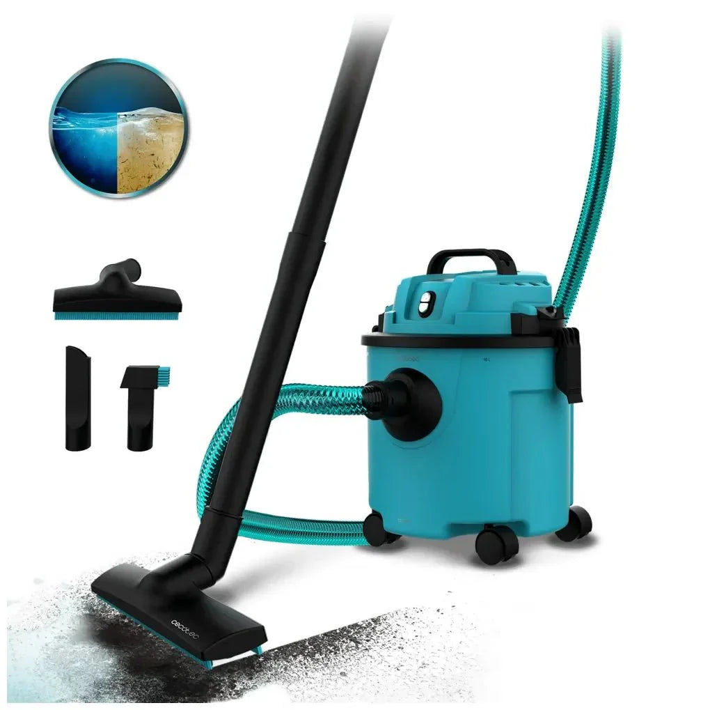 Aspirador Compacto 16L 1200W: Limpieza Eficaz de Sólidos y Líquidos con Succión y Soplado de Cecotec