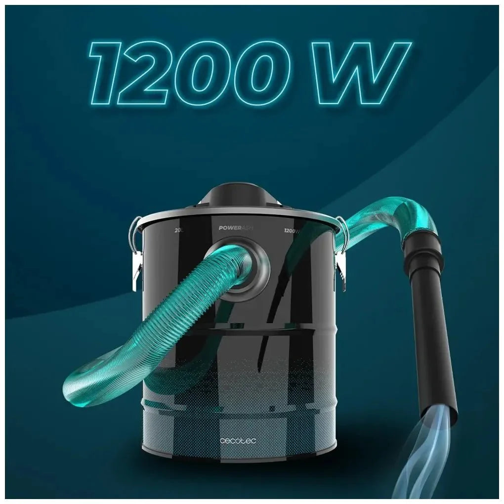 Aspirador de Cenizas 1200W: Limpieza Profunda y Eficiente con Depósito de 20L de Cecotec