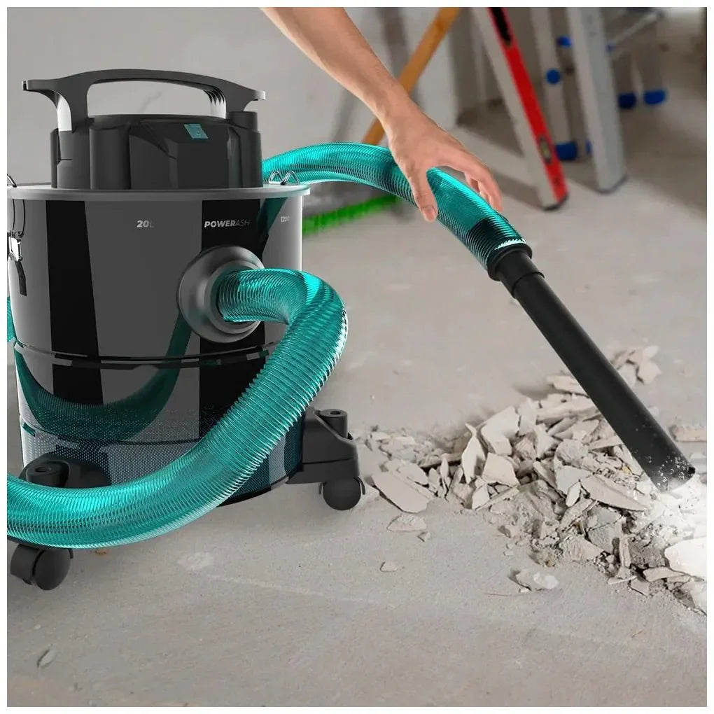 Potente Aspirador de Cenizas 1200W con Depósito Inoxidable y Transporte Fácil de Cecotec