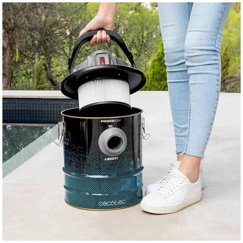 Aspirador de Cenizas Potente y Duradero con 15L y 120W para Limpieza Extrema de Cecotec