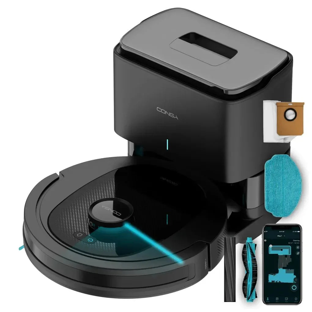 Robot Aspirador 4 en 1 con Navegación Láser y Autovaciado para Hogares con Mascotas de Cecotec