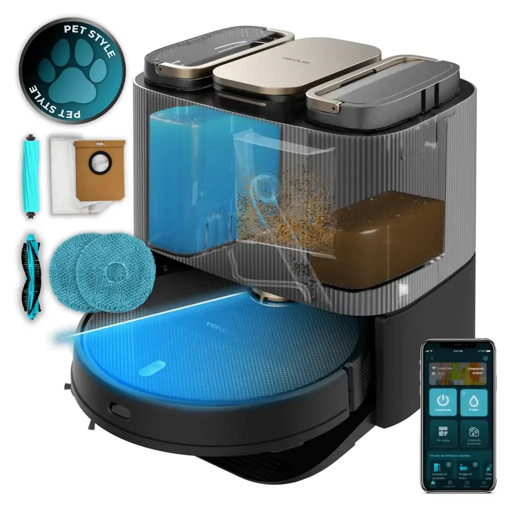 Robot Aspirador Avanzado con Navegación Láser y Limpieza para Mascotas de Cecotec