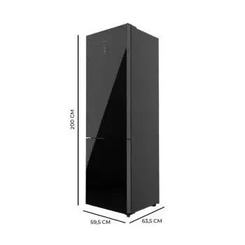 Frigorífico combinado de cristal de 356 l de capacidad bolero coolmarket combi 356 black cristal d de Cecotec