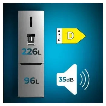 Frigorífico combinado de 322 l de capacidad con dispensador de agua bolero coolmarket combi 322 wd inox d de Cecotec