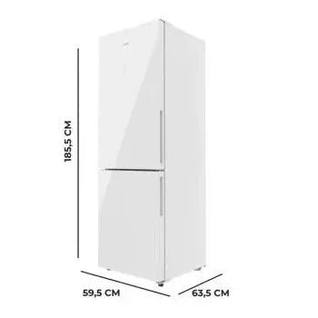 Frigorífico con congelador de cristal blanco bolero coolmarket combi 322 white cristal e de Cecotec