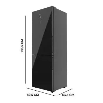 Frigorífico con congelador de cristal negro bolero coolmarket combi 322 black cristal e de Cecotec