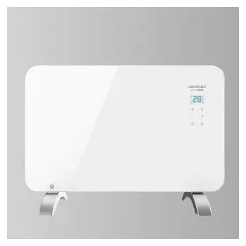 Radiador convector de cristal con pies y wifi de color blanco ready warm 6650 crystal connection de Cecotec